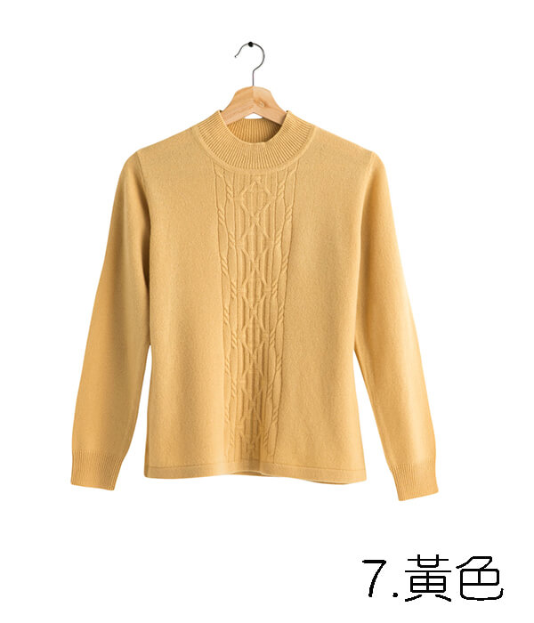 100%保暖喀什米爾高山羊絨毛衣的亮麗黃色