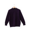 100%半高領紫色18針防縮純羊毛衣