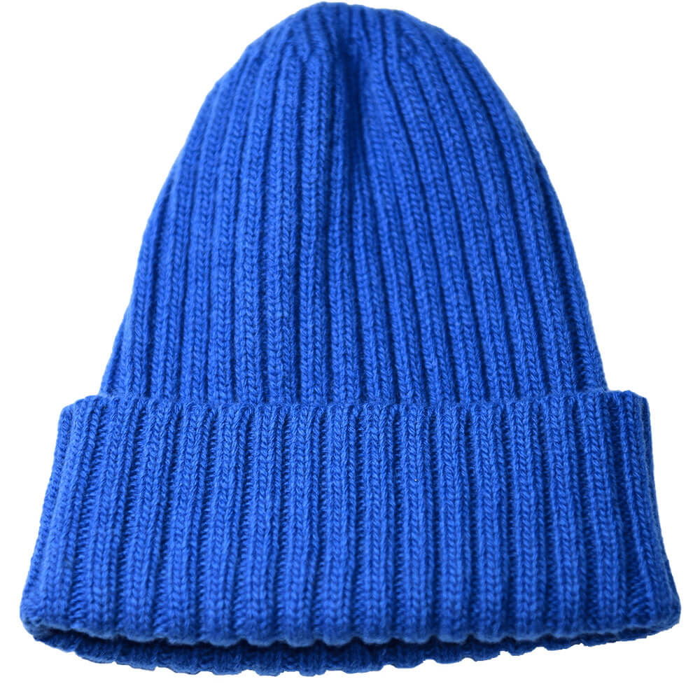 保暖美麗諾羊毛帽藍色