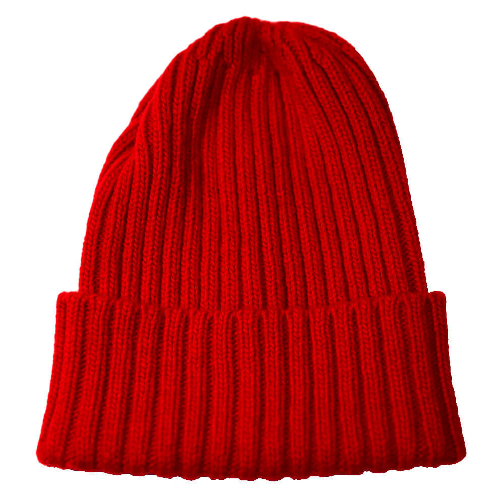 保暖美麗諾羊毛帽紅色