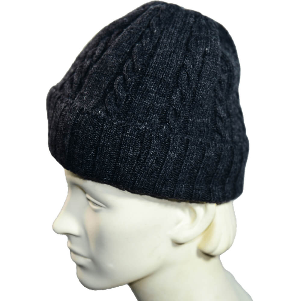 美麗諾保暖羊毛針織帽,採用澳洲羊毛,獨特麻花織紋設計,深灰色耐髒
